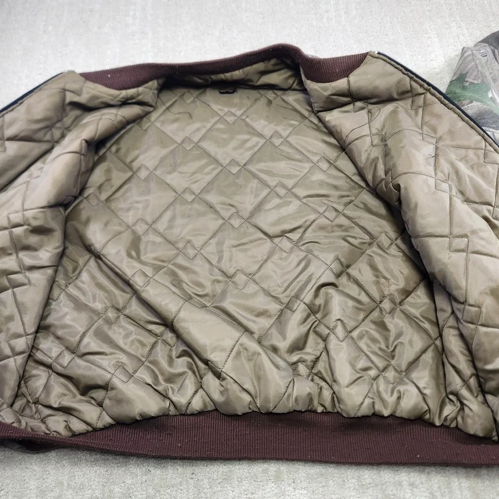 Vintage Realtree Camo Jacket Men 2XL Hardwoods‎ Hunting Full Zip Quilt Lined